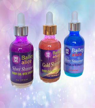Shimmery Satin Body Oil - Gold or Silver